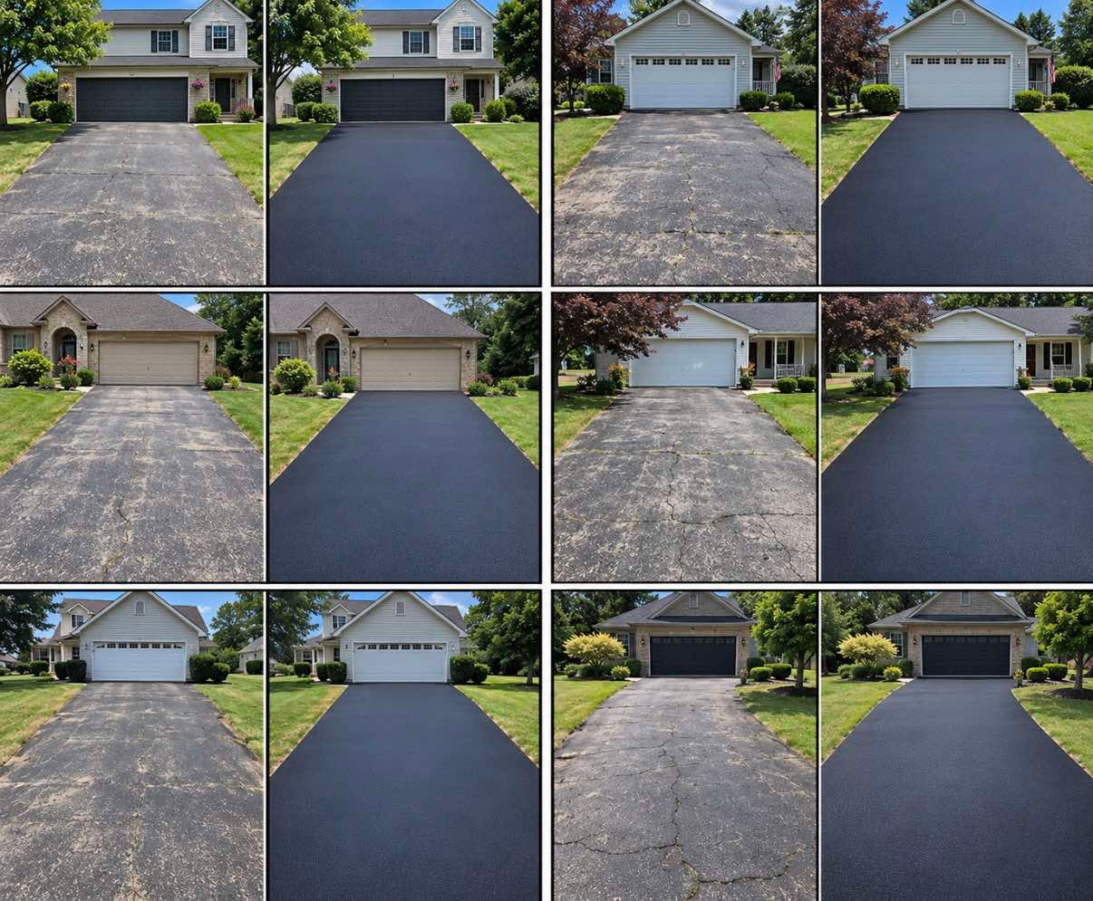 Residential driveway sealing before-and-after projects